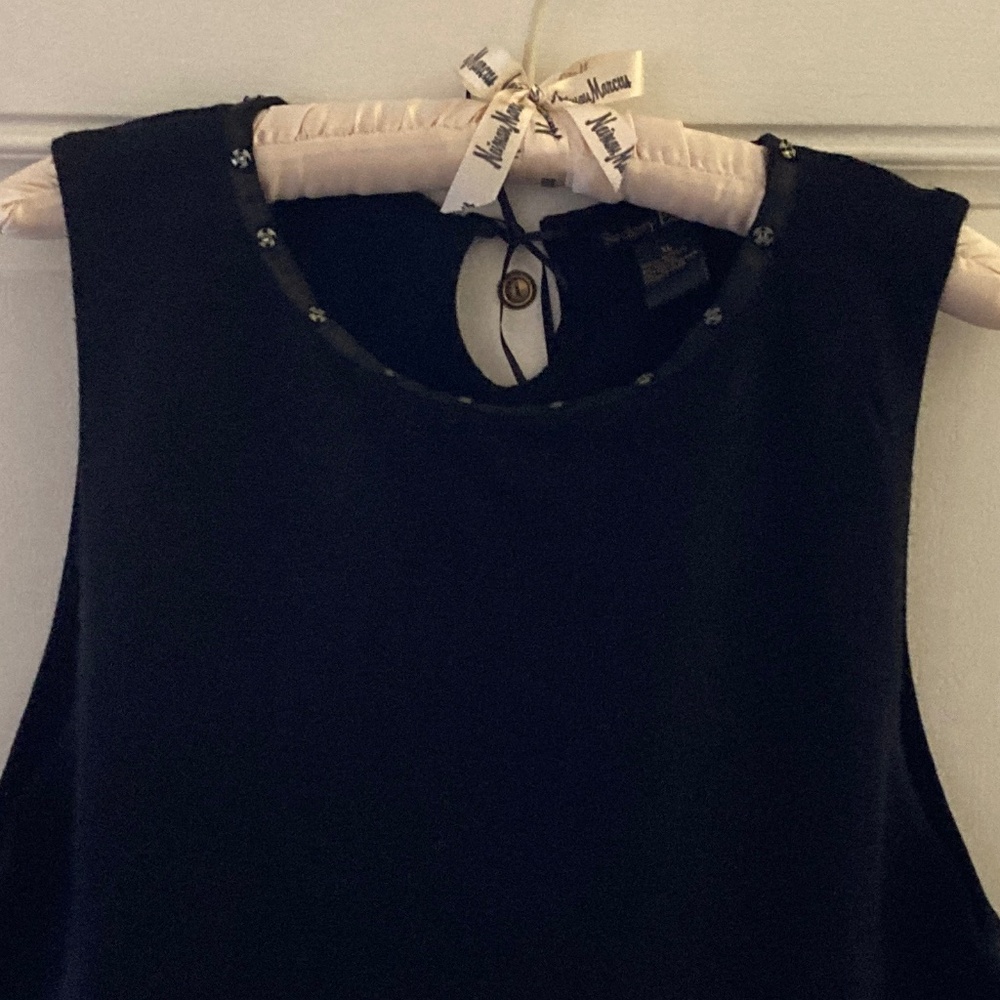 Sydney Easton Black Sleeveless Sweater/Detachable Feather Trim/XL/NEW/NEVER WORN - Picture 5 of 7